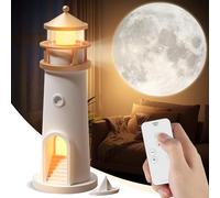 DSYHYL Lámpara de luna con proyector de luz nocturna, lámpara de faro, luz nocturna para niños, proyector de galaxia de luz de luna, lámpara de mesa estética LED recargable, regalos de cumpleaños para