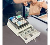 DSYOGX Caja registradora electrónica de 48 teclas, de caja registradora, caja registradora, caja registradora para pequeñas empresas con cajón y doble pantalla para restaurantes, supermercados