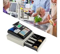 DSYOGX Caja registradora electrónica de 48 teclas de supermercado, quiosco POS con 1 papel de caja registradora para restaurantes, supermercados