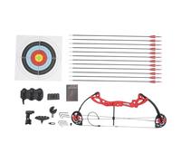 DSYOGX Juego de arco compuesto y flecha, 16-29 libras, peso ajustable para juventud, arco, con una visera de un pin con libélula y una almohadilla de flecha, para adolescentes y niños (rojo)