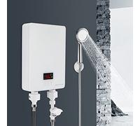 DSYOGX Mini 6000W Electric Klein - Calentador de agua instantáneo para baño, cocina, 230 V, acero inoxidable, sin depósito, calentador de agua eléctrico con panel LED, color blanco, SL-X1-60