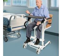 DSYOGX Silla giratoria hidráulica, capacidad de carga de 100 kg, silla de ruedas hidráulica, silla de transferencia de elevación con mesa y 4 ruedas con frenos, ayuda de transferencia para hogares