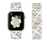 Dsytom Bing - Correa de repuesto de metal compatible con Apple Watch de 38 mm, 40 mm, 41 mm, 42 mm, 44 mm, 45 mm, correa de repuesto de metal para iWatch Series 8/7/6/5/4/3/2/1/SE Ultra, Plata