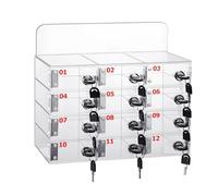 DSYYNAY Casillero Transparente para TeléFono MóVil, Caja Fuerte para TeléFono MóVil Montada En La Pared con Ranura De 6/12/20/30/50 Y Llave para FáBrica De Oficina Y Escuela,6Slots(12Slots)