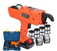 DSYYNAY Máquina Atadora Automática de Barras de Refuerzo de 8-34mm/30-60mm, Máquina Atadora de Barras de Refuerzo Recargable de Mano para Acero, Aluminio (Batería de Litio De 1500mAh/13200mAh X 2),8-3
