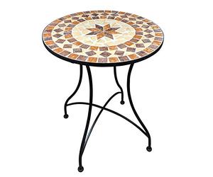 dszapaci Mesa Auxiliar de Mosaico Redonda mediterránea - 60 cm para balcón