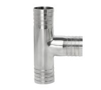 DSZUJTYROP 12.7 16 19 25 32 38 45 51mm Hose Tail 304 Stainless Steel Pipe Fitting tee 3 Ways Connector Splitter (45mm)
