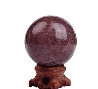 DSZUJTYROP 1pc Crystal Ball Polished Globe Massaging 9 Kinds Home Decoration Souvenirs (Color : Strawberry Quartz)