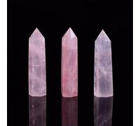 DSZUJTYROP 1pc Crystal Hexagonal Column Point Wand Stone Study Room Decoration Craft (Color : Rose Quartz)