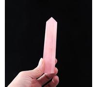 DSZUJTYROP 1pc Rose Quartz Crystal Point Column Hand Polished Hexagon for Home Furnishing Decoration (Size : 7-9cm)