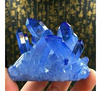 DSZUJTYROP 1pcs Blue Titanium Rainbow Aura Lemurian Quartz Cluster Crystal Point Ornaments (Size : 80-120g)
