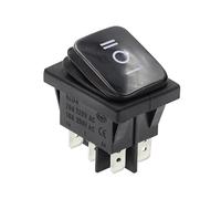 DSZUJTYROP 1PCS KCD2 ON-Off-ON 6Pin Black Heavy Duty Sealed Auto Boat Marine Rocker Switch with LED 15A 16A 20A 250V