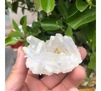 DSZUJTYROP 1pcs White Flame Aura Quartz Crystal Cluster Ornaments