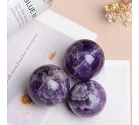 DSZUJTYROP 3 pcs of Dream Amethyst Ball Rough Stone Polished Seven Star Array Crystal Crafts Ornaments,Purple,50mm