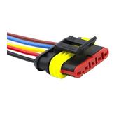 DSZUJTYROP 5/20/100Sets AMP Type 1.5 Series Automotive Waterproof Connector Socket HID Male&Female 15CM Wire Harness 1P/2P/3P/4P/5P/6P(5P Female 282089-1,20 Sets)
