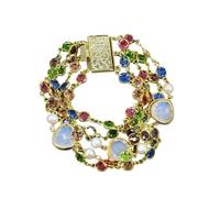 DSZUJTYROP 5 Rows Crystal Rosary Chain Bracelet Beaded Jewelry Fashion Lady Jewelry Gifts