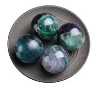 DSZUJTYROP 7 Pcs Fluorite Crystal Sphere Ball Set Gemstone Divination Sculpture Figurine for Decoration Fengshui,35mm