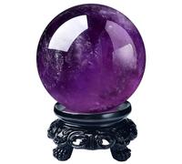 DSZUJTYROP Amethyst Ball Crystal, with Stand Bola de Cristal Clear Halloween Rock, ball-45mm