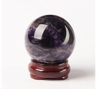 DSZUJTYROP Amethyst Crystal Ball with Wood Stand- Purple Sphere for Home Decor, Gift for, Feng Shui &,11cm
