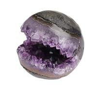 DSZUJTYROP Amethyst Druzy Geode Crystal Ball Gemstone Sculpture Figurine Stone Sphere for Home Decoration Divination Fengshui,400-500g