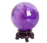DSZUJTYROP Amethyst Quartz Crystal Sphere Ball Stone with Stand Gift Base,amethyst-60mm