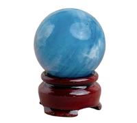 DSZUJTYROP Aquamarine Crystal Sphere Rough Stone Polished Gemstone Ball Ornaments for Feng Shui Decoration,35~40mm