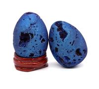 DSZUJTYROP Beautiful Color electroplated Agate Crystal Ball Egg Witchcraft Home Decoration (Color : Blue Plating, Size 10pcs)
