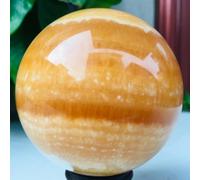 DSZUJTYROP Beautiful Yellow Calcite Orange Quartz Sphere Crystal Ball Ornaments (Size : 1500-1600g)