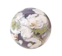 DSZUJTYROP Black Cherry Blossom Agate Crystal Sphere Gemstone Ball Sculpture Figurine with Wooden Stand for Divination Home Decoration,40~50mm