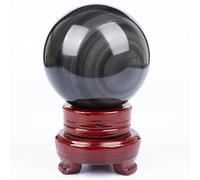 DSZUJTYROP Black Obsidian Sphere Large Crystal Ball Stone, ball-3cm