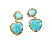 DSZUJTYROP Blue 24K Gold Plated Stud Earrings Wedding Earrings Cute For Lady Girls