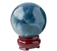 DSZUJTYROP Blue Fluorite Crystal Ball Gemstone Sphere Ornaments for Balancing Feng Shui Aura Home and Office Decoration,40-50mm