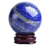 DSZUJTYROP Blue Polished Stone Crystal Ball, Lapis Lazuli Sphere for Feng Shui & Decor,Raw Lazurite for Balancing Home Decoration,90mm