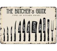 DSZUJTYROP Butcher's Guide Classic Funny Metal Sign for Home Kitchen Garage Game Room Decor 8 X 12 in
