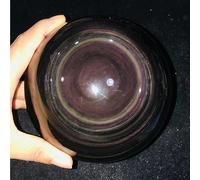 DSZUJTYROP Cat'S Eye Obsidian Quartz Crystal Ball Rock Gemstone 1pc Ornaments (Size : 80-90mm)