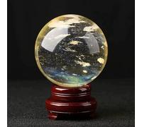 DSZUJTYROP Citrine Quartz Crystal Sphere - Yellow Ball Gemstone +Wooden Stand, Home Decoration Minerals,80mm