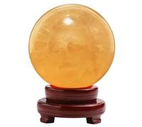 DSZUJTYROP Citrine Sphere Yellow Crystal Ball Gemston Polished Divination Crystals Stone with Stand Tabletop Sculpture Ornaments Wealth Photography Decoration,18cm/7.1in
