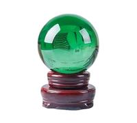 DSZUJTYROP Clear Crystal Ball with Stand Handcrafted Photography Prop for Magical Shots Elegant Home & Party Decor,Green,100mm