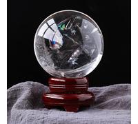 DSZUJTYROP Clear Quartz Crystal Sphere Ball, Rainbow Crystals,Divination Small Gemstone, for Feng Shui and Home Decor,8cm