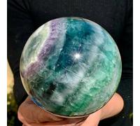 DSZUJTYROP Colourful Fluorite Sphere Quartz Crystal Ball Magic Ornaments (Size : 1100-1200)