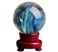 DSZUJTYROP Crystal Ball Citrine Gemstone Divination Sculpture Figurine Wealth and Happiness Ornament Decoration Attract,130mm