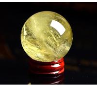 DSZUJTYROP Crystal Ball, Citrine, Round, Figurine, Feng Shui Goods, Purification, Luck, Financial, Increase, Business Prosperity,70~75mm