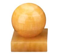 DSZUJTYROP Crystal Ball Moonstone Polished Divination Decorative Sphere with Stand Crystals for Feng Shui,Yellow-12cm