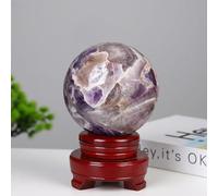 DSZUJTYROP Crystal Ball Ornament with a Base for Home and Parties Decoration,Purple,70mm