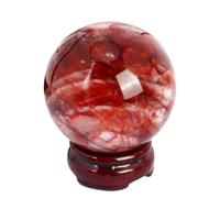 DSZUJTYROP Crystal Ball Red Gum Flower Gemstone Sphere Fengshui Ornaments for Feng Shui,Divination, Home Decor,Witchy Gifts,85-90mm
