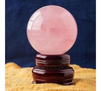 DSZUJTYROP Crystal Ball, with Wooden Stand, Round Stone Ornament,70mm