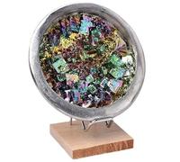 DSZUJTYROP Crystal Bismuth Ore Rainbow Bowl Ornament Gemstones with Stand Geode Balance Wicca Room Decor