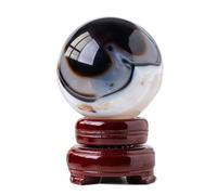 DSZUJTYROP Crystal Black and White Striped Agate Ball Raw Stone Polished Home Porch Decoration Ornaments,55~60mm