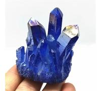 DSZUJTYROP Crystal Cluster Blue Angel Aura Flower Electroplating Quartz Gemstone Ornaments (Size : 200-300g)
