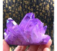 DSZUJTYROP Crystal Cluster Ornament Electroplated Amethyst Desktop Adornment for Home Office Random Styles for DIY Crafts Fish Tank,300g